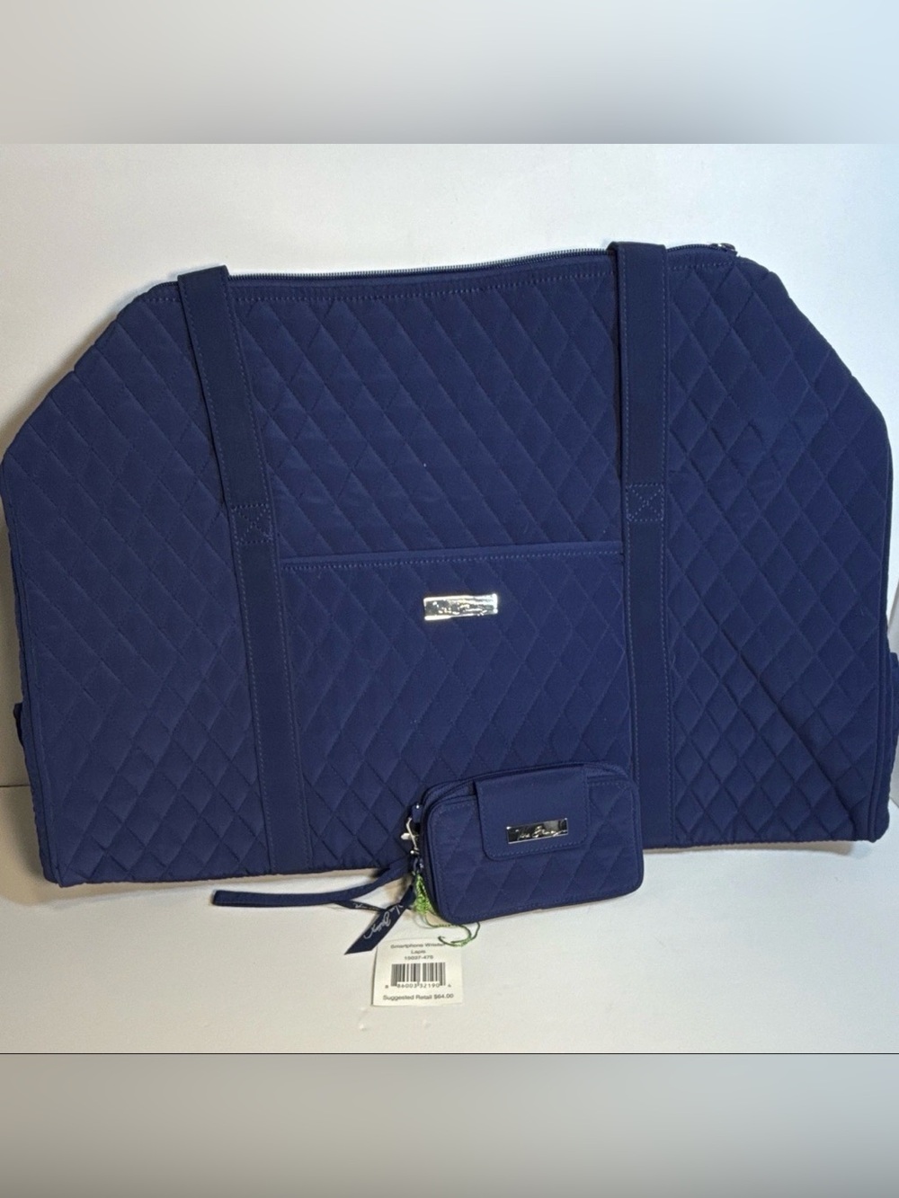 Vera Bradley Quilted Tote and Wristlet Set in Navy Blue